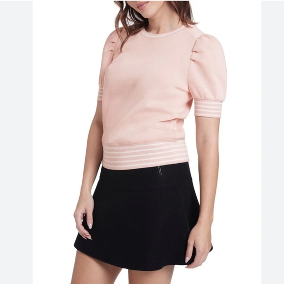 Marcs | Pink & White Shell Cove Knit Short Sleeve | size XS - Picture 2 of 9